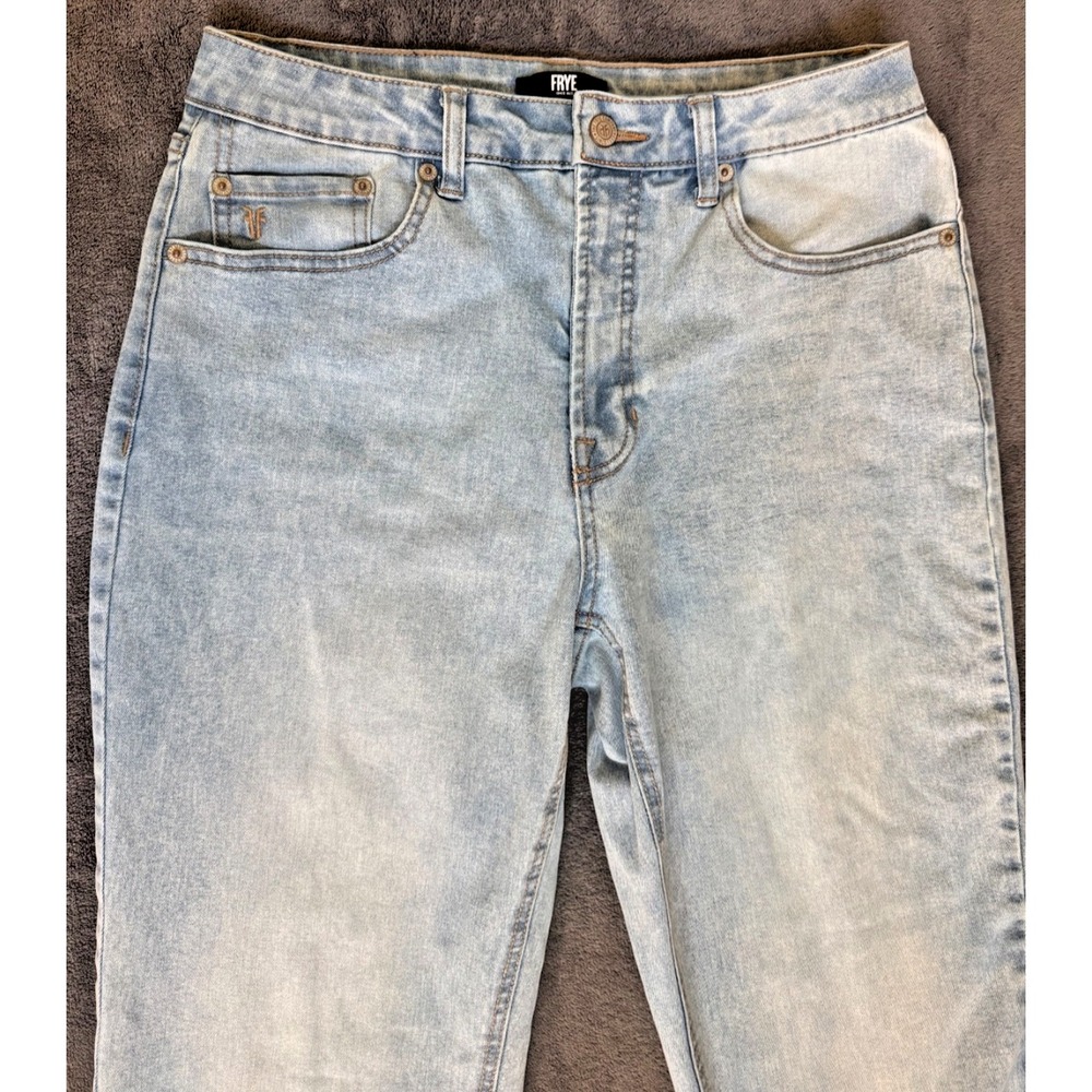 Frye Jeans Women 6/28 Light Stonewash Blue Straight Leg Western Cowgirl Casual - Picture 2 of 16